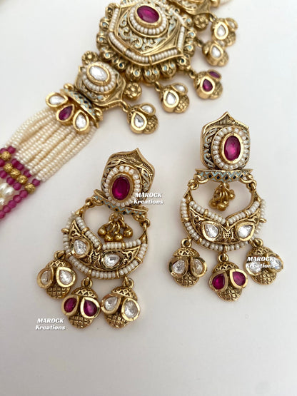 Sabrina Premium Quality Gold plated exclusive Kundan choker set