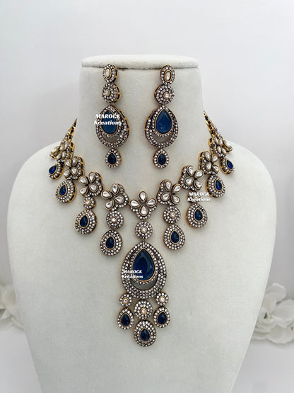 Sanjna Victorian Kundan Statement Necklace set