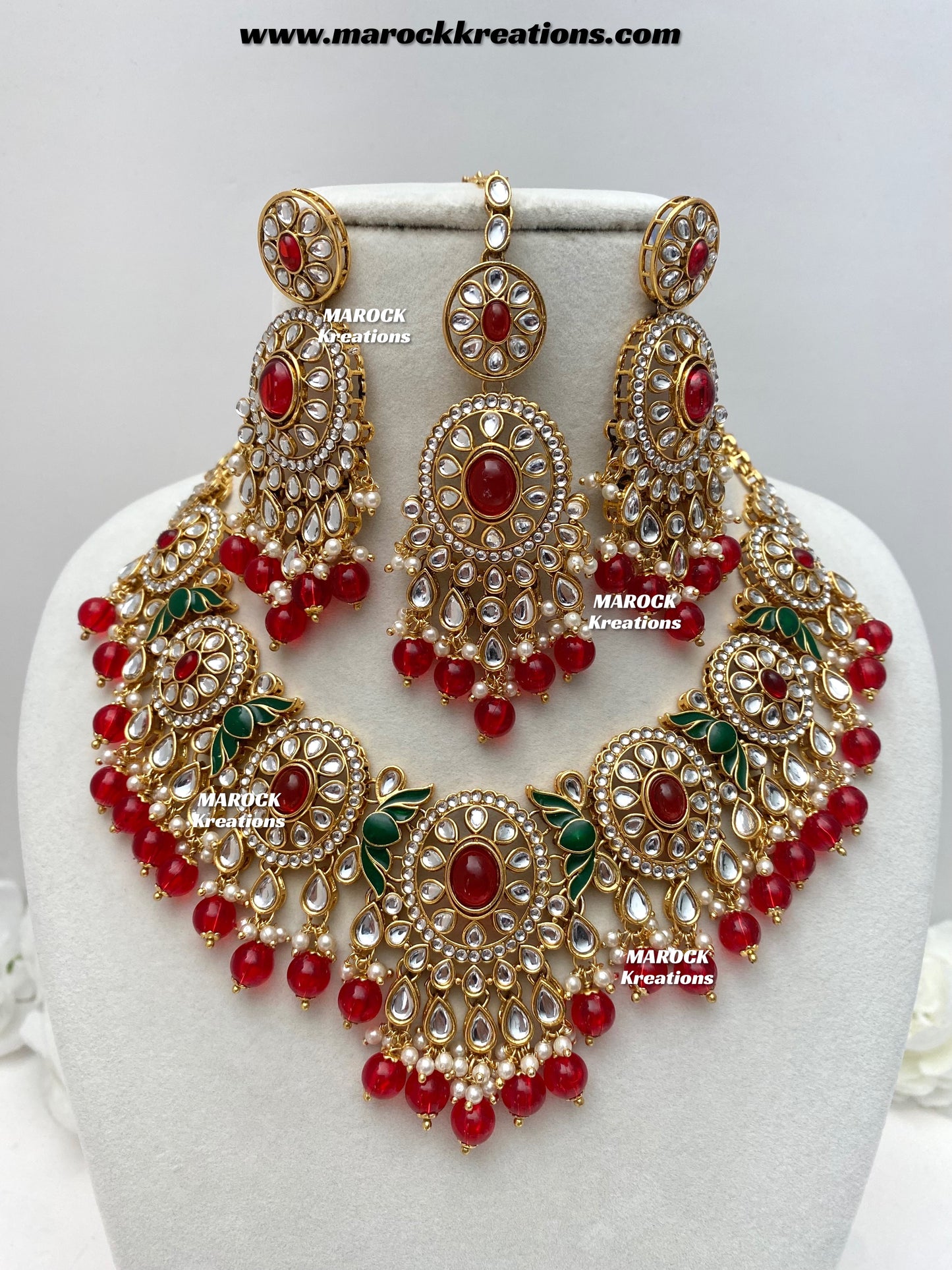 Iqra Premium Quality Kundan Meenakari Statement Necklace set