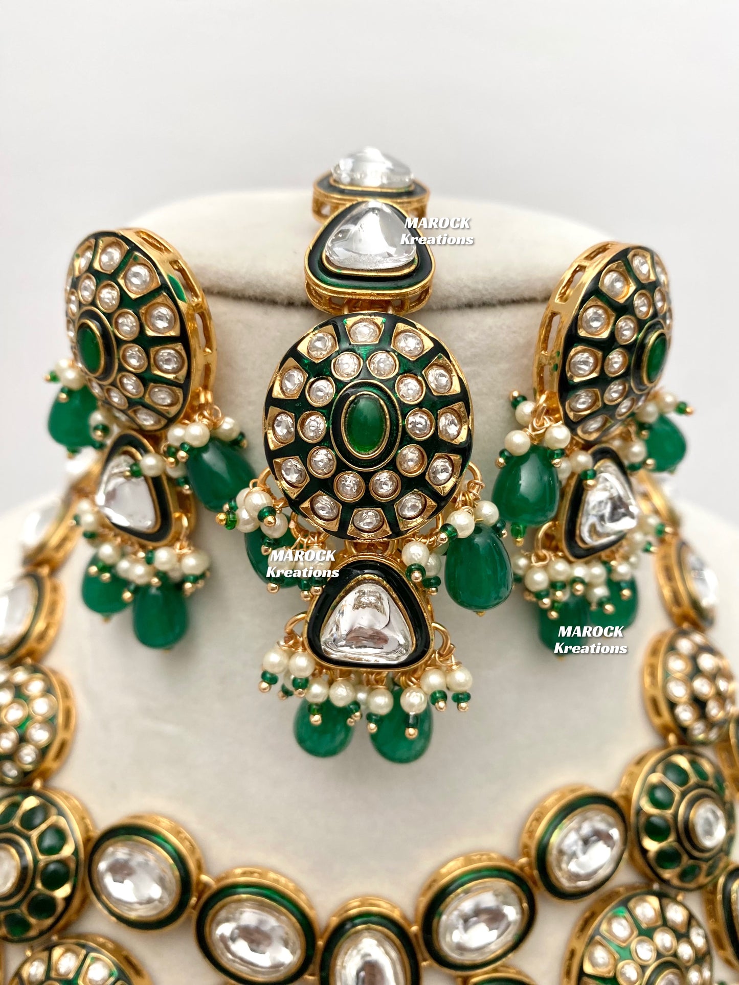 Amisha Premium Quality Kundan Meenakari Statement Necklace set