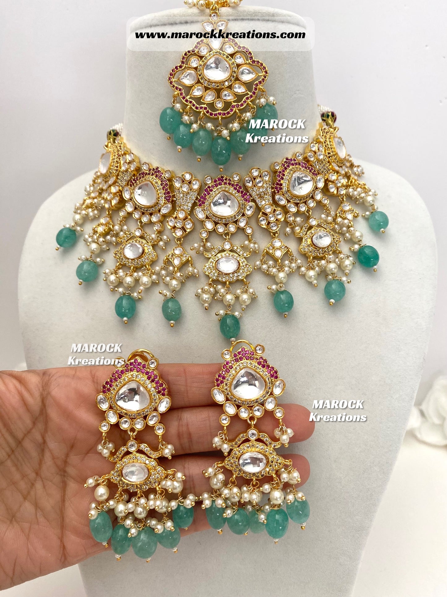 Tyani Inspired Premium Quality gold plated Kundan exclusive Necklace set