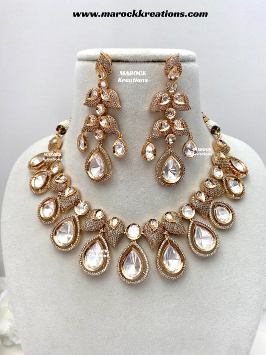 Swapna Premium Quality Tyani inspired Gold plated statement necklace set