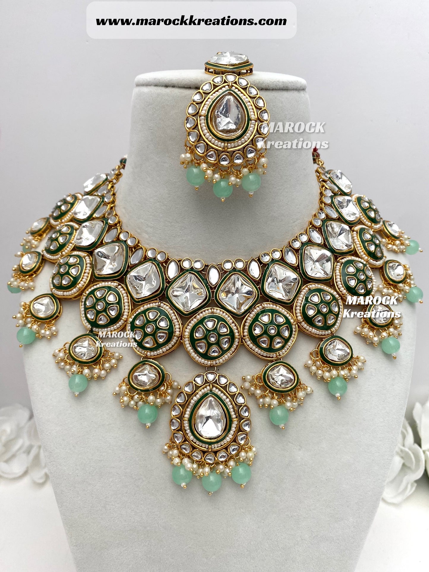 Hazel Kundan Meenakari Statement Necklace set/Bridal set