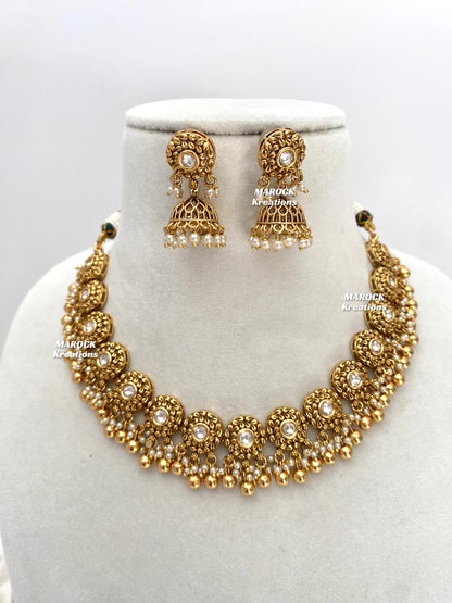 Rohini Premium Quality Gold plated exclusive Kundan Necklace set