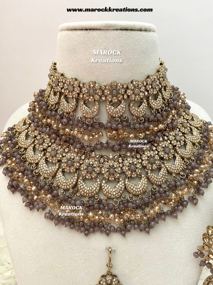 Meesha Premium Quality Pakistani Choker and Necklace combo set