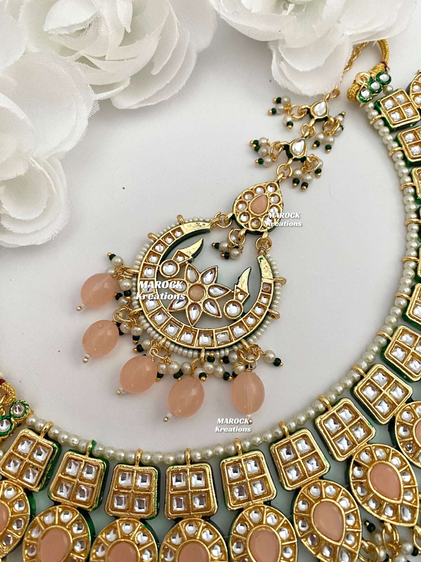 Premium Quality Thappa Kundan Statement Necklace set