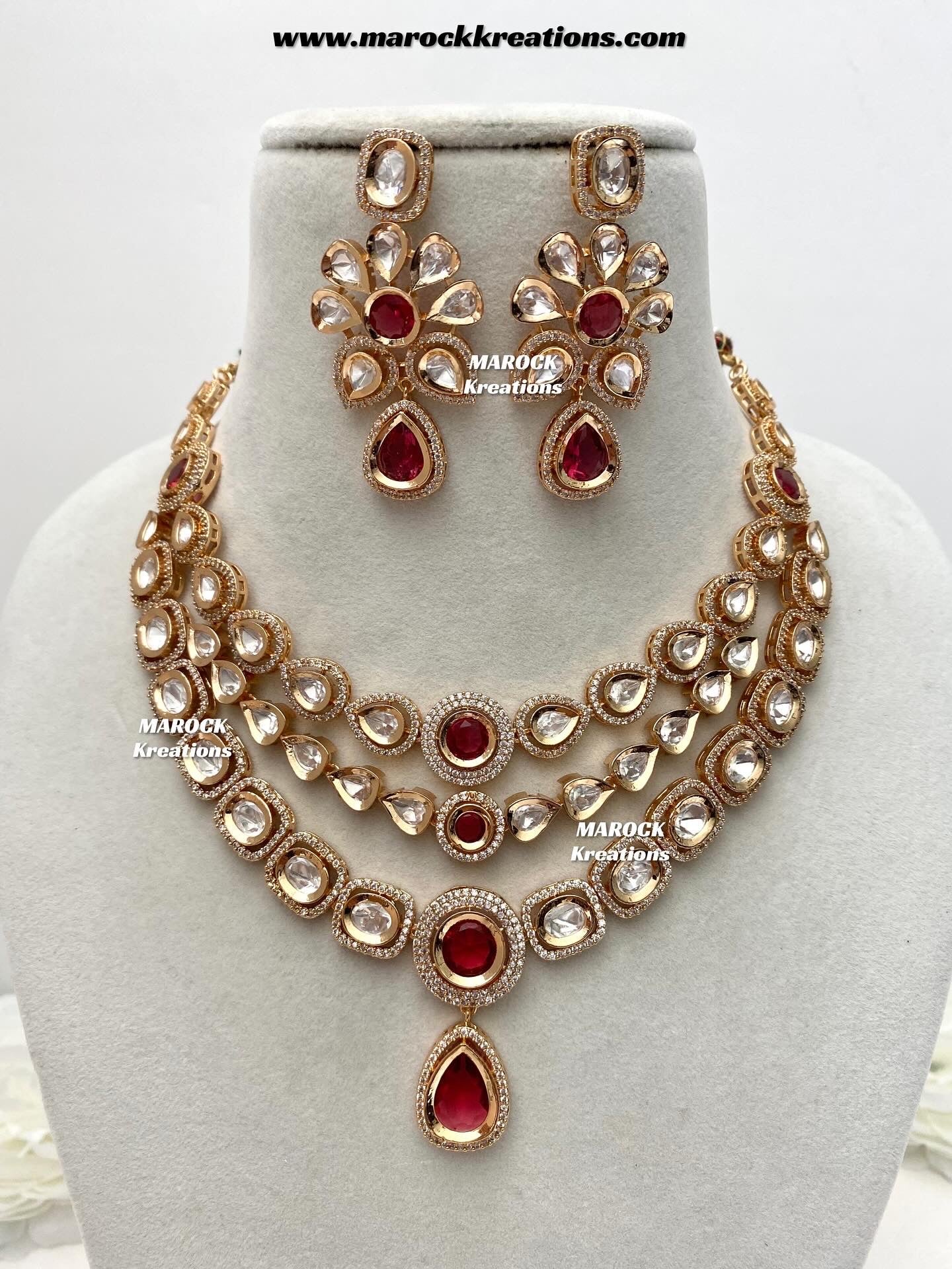Mahnoor Premium Quality Tyani inspired Gold plated statement necklace set