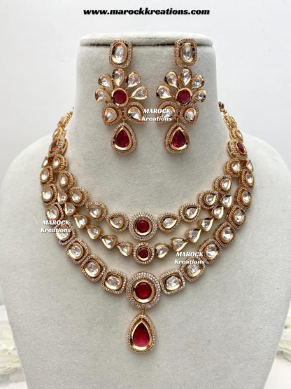 Mahnoor Premium Quality Tyani inspired Gold plated statement necklace set