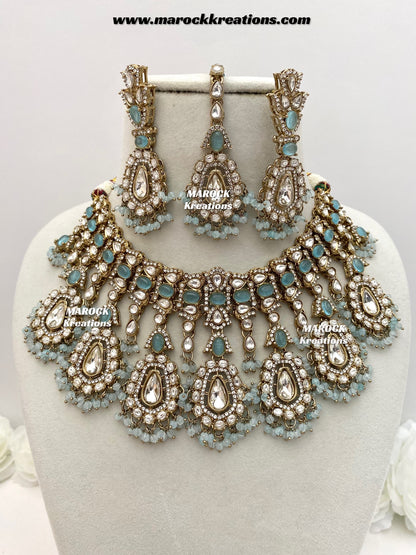 Sareena Kundan choker cum statement Necklace set