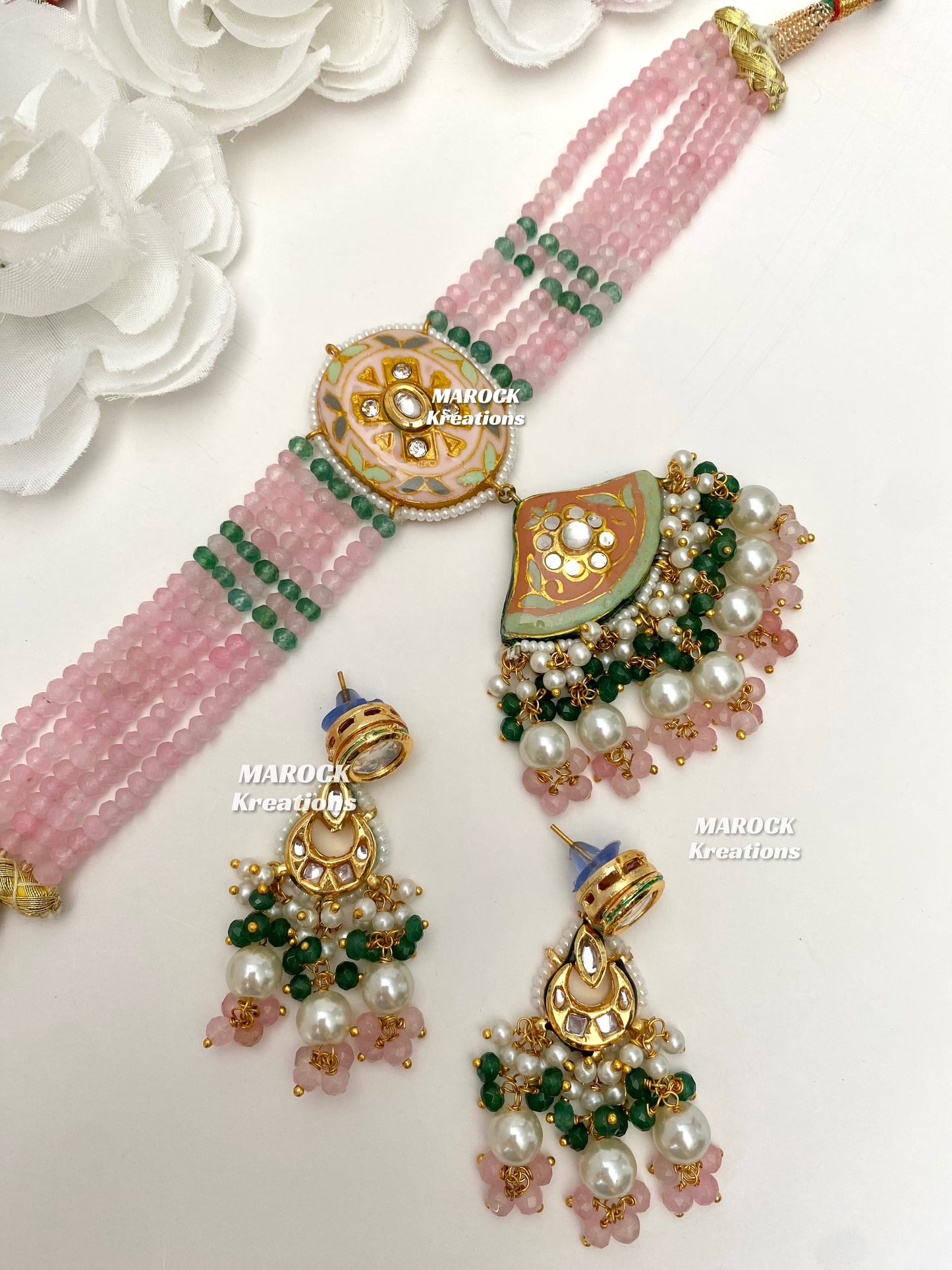 Mannat Kundan Meenakari Statement Choker set