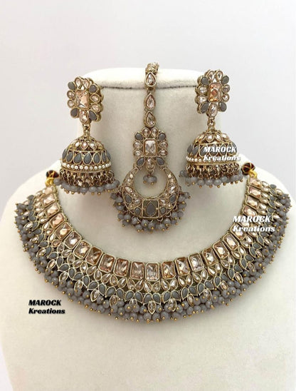 Antique Gold Polki Necklace set