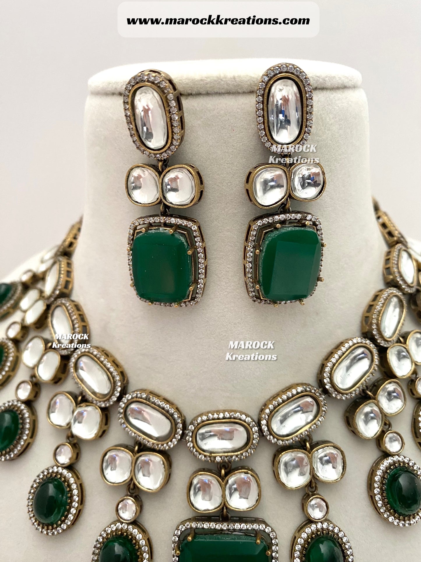 Elena Moissanite Kundan Victorian exclusive Necklace set