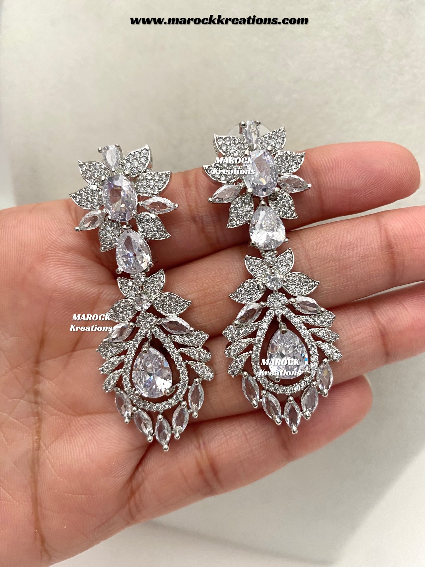 Austin Silver American Diamond Necklace set