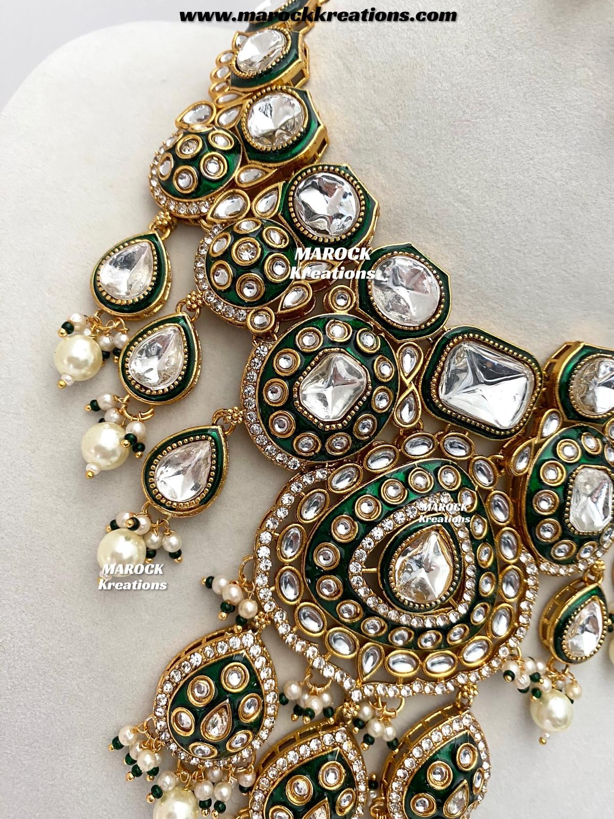Sanuja Kundan Meenakari Statement Necklace set/Bridal set