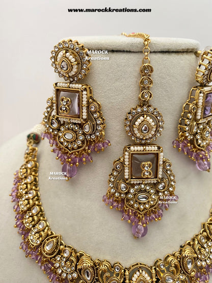 Nidhi Premium Quality Kundan Statement necklace set