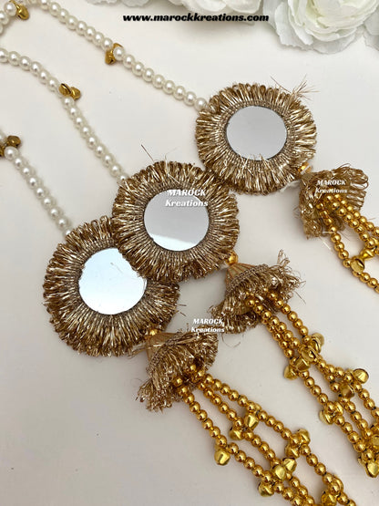 Kashmiri Paranda/Pearls, mirror and Ghungroo Paranda