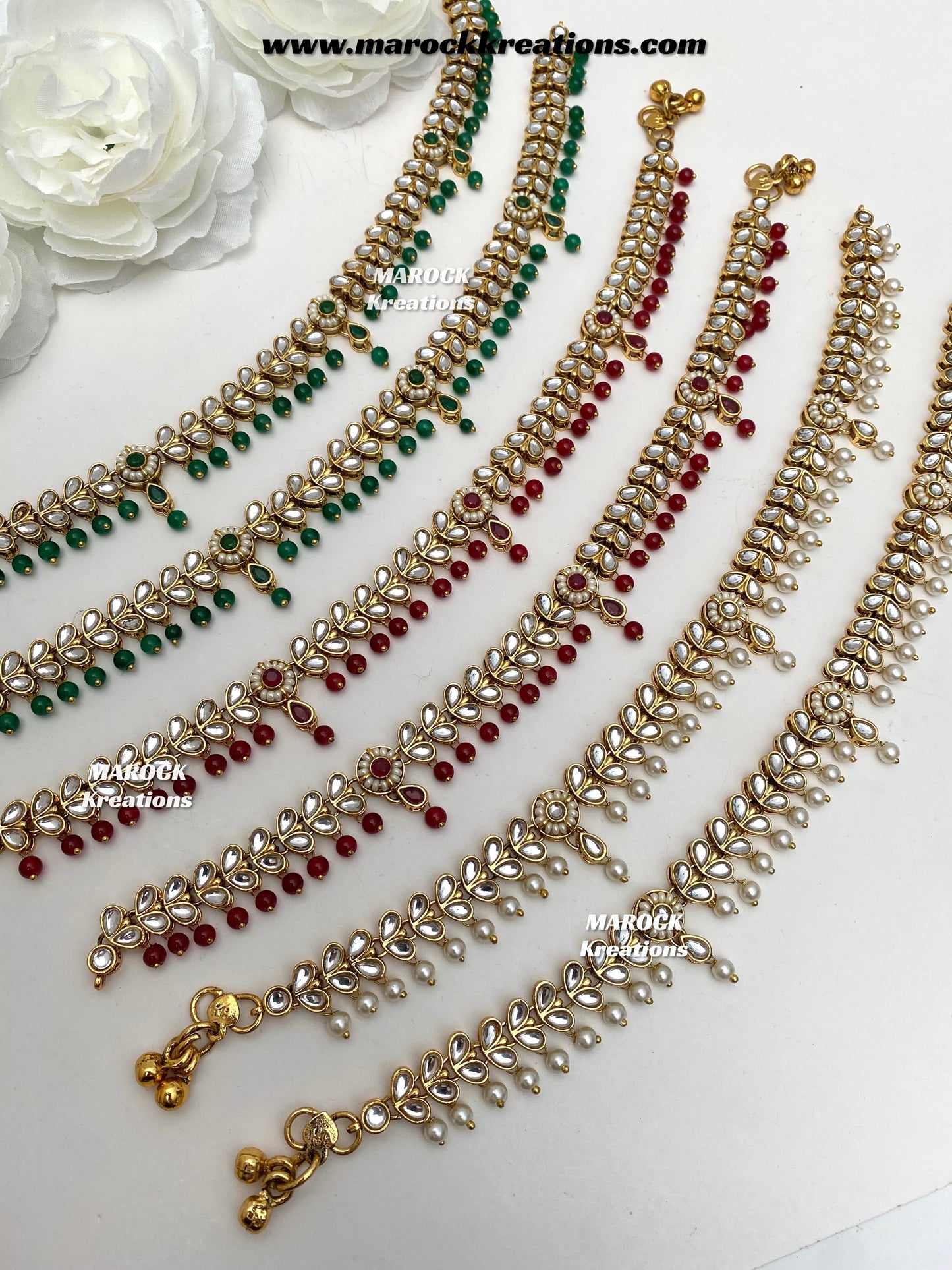 Zeenat Premium quality Kundan Anklets/Payal/Jhanjhran