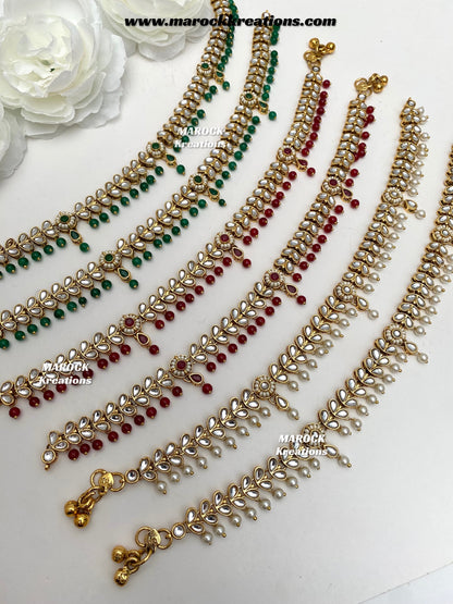 Zeenat Premium quality Kundan Anklets/Payal/Jhanjhran