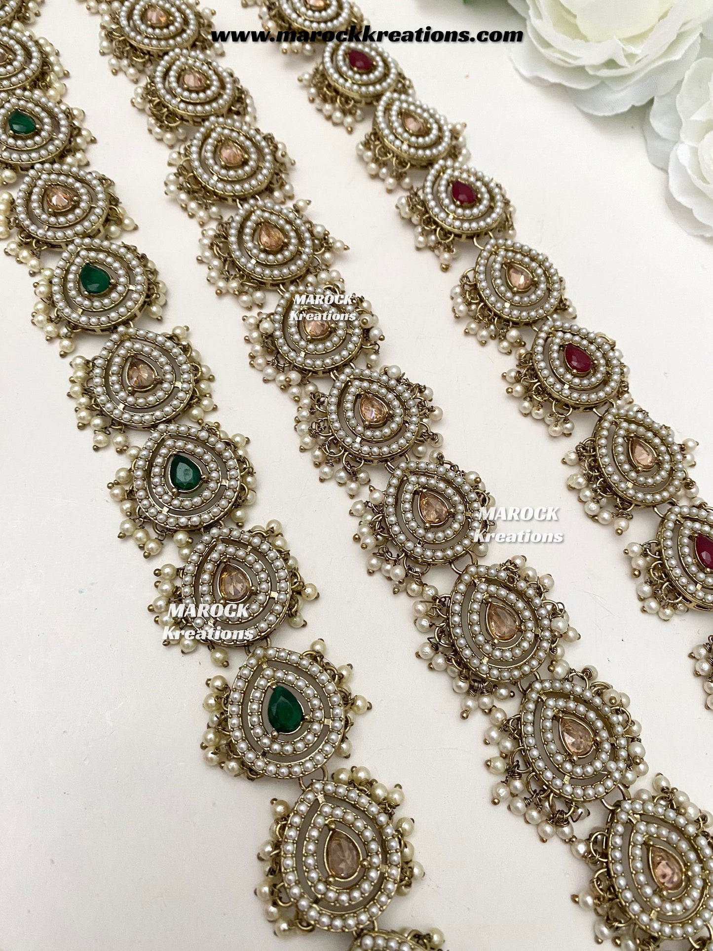 Antique Gold Polki Braid Jewelry/Choti