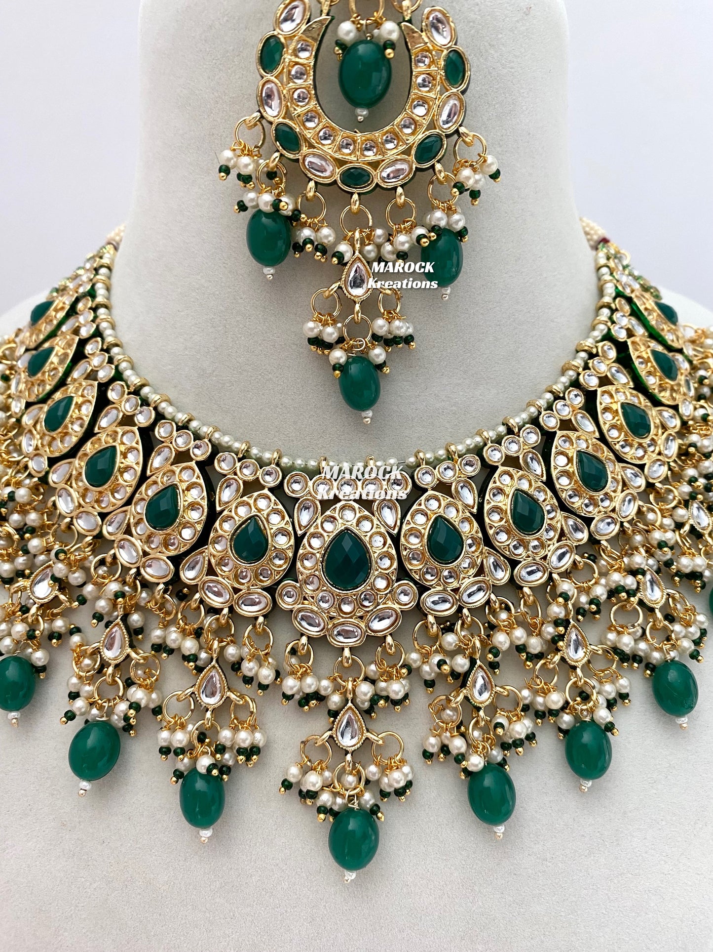 Premium Quality Thappa Kundan Statement Necklace set