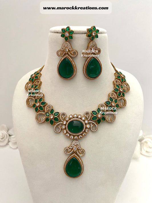 Heena Bollywood style Premium Quality Kundan exclusive Necklace set