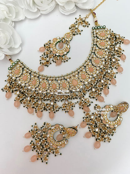 Premium Quality Thappa Kundan Statement Necklace set