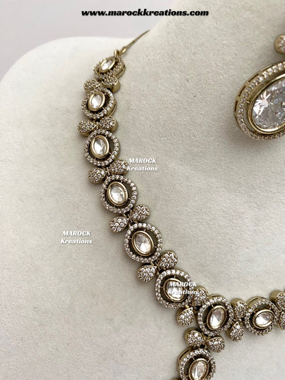 Ramsha Premium Quality Moissanite Kundan Necklace set