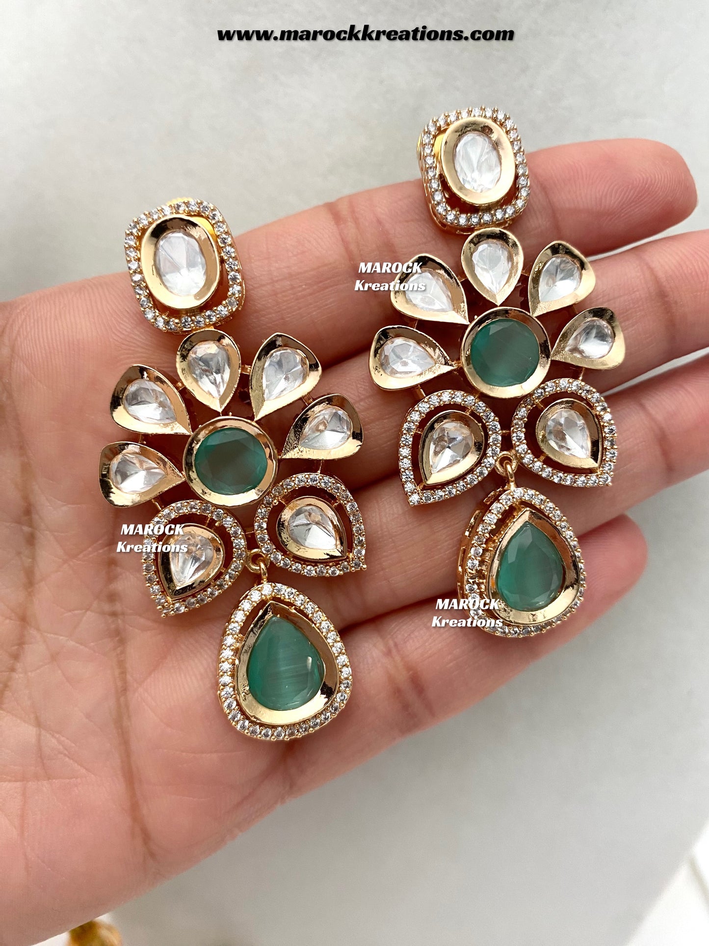 Mahnoor Premium Quality Tyani inspired Gold plated statement necklace set