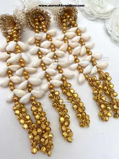 Kashmiri Paranda/Pearls, shells and Ghungroo Paranda