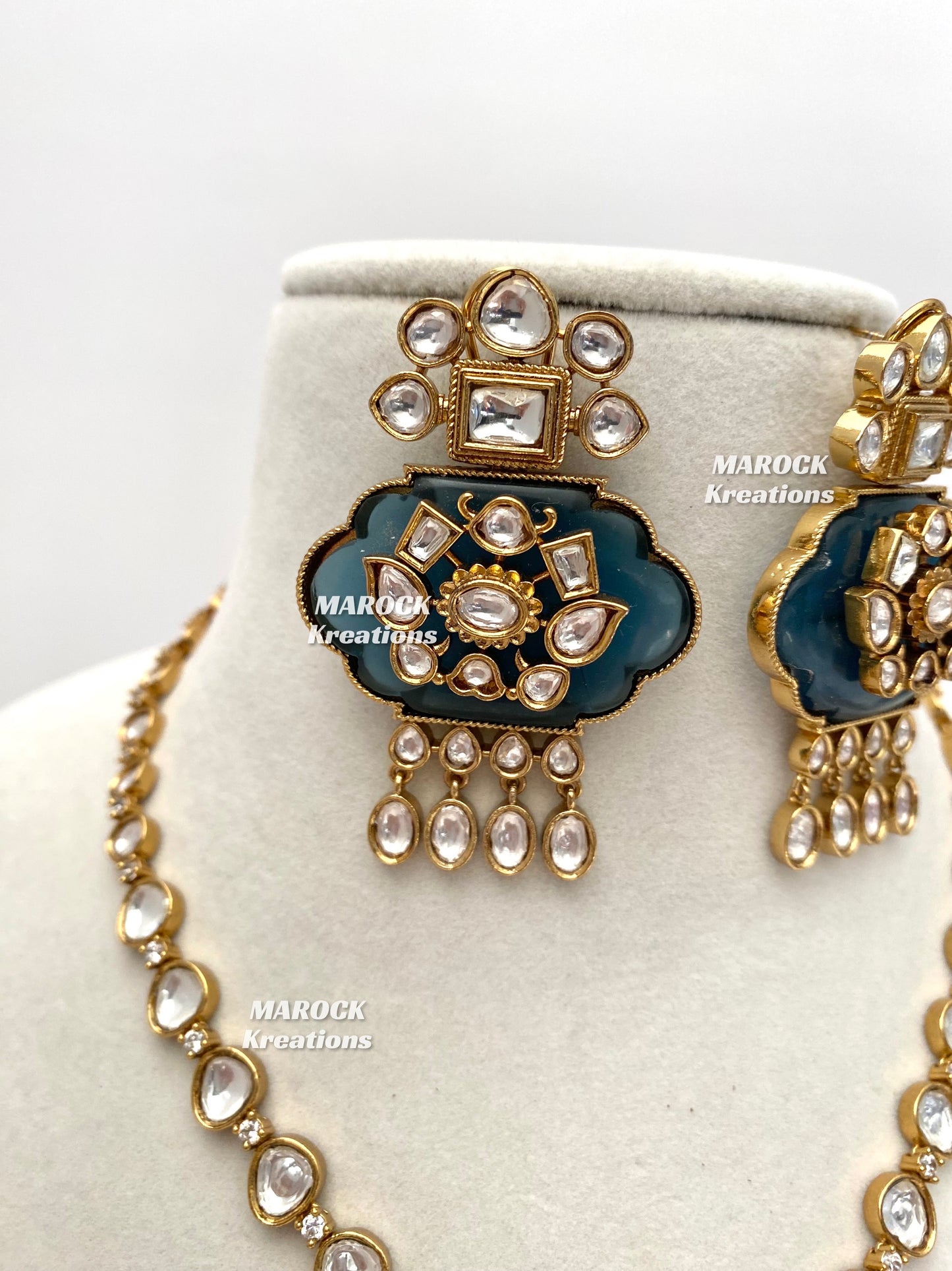 Shazia Premium Quality Moissanite Kundan Necklace set