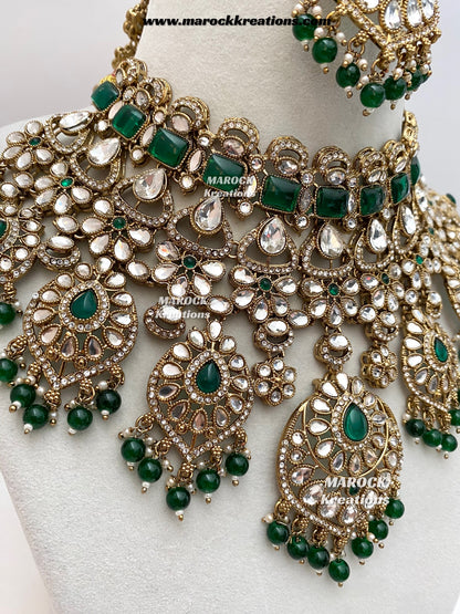 Shinal Uncut Polki Statement Necklace set/Bridal set