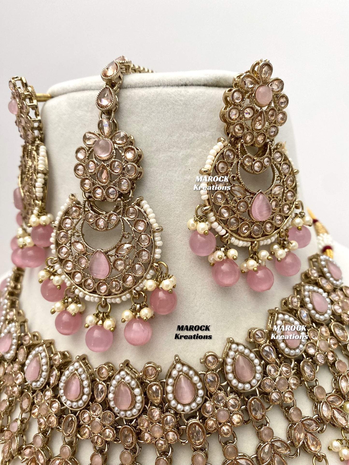 Sadhna Antique Gold Polki Necklace set