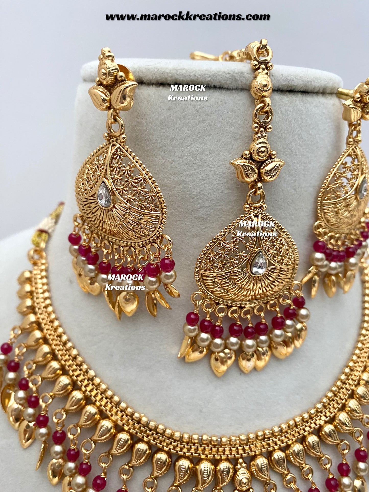 Diya Premium Quality Gold Plated peepal patti necklace set