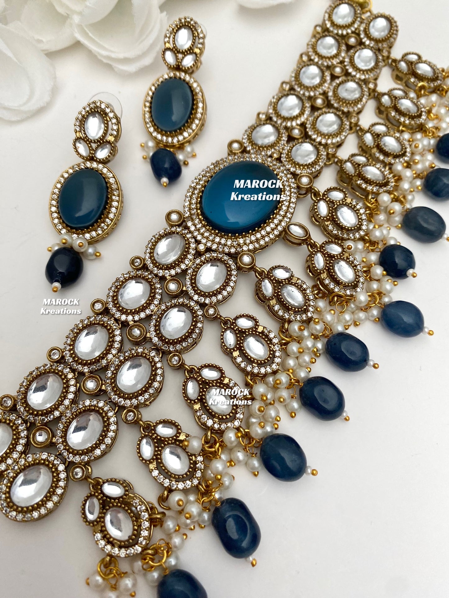 Danica Sabyasachi inspired Premium Quality Moissanite Kundan Statement Choker set