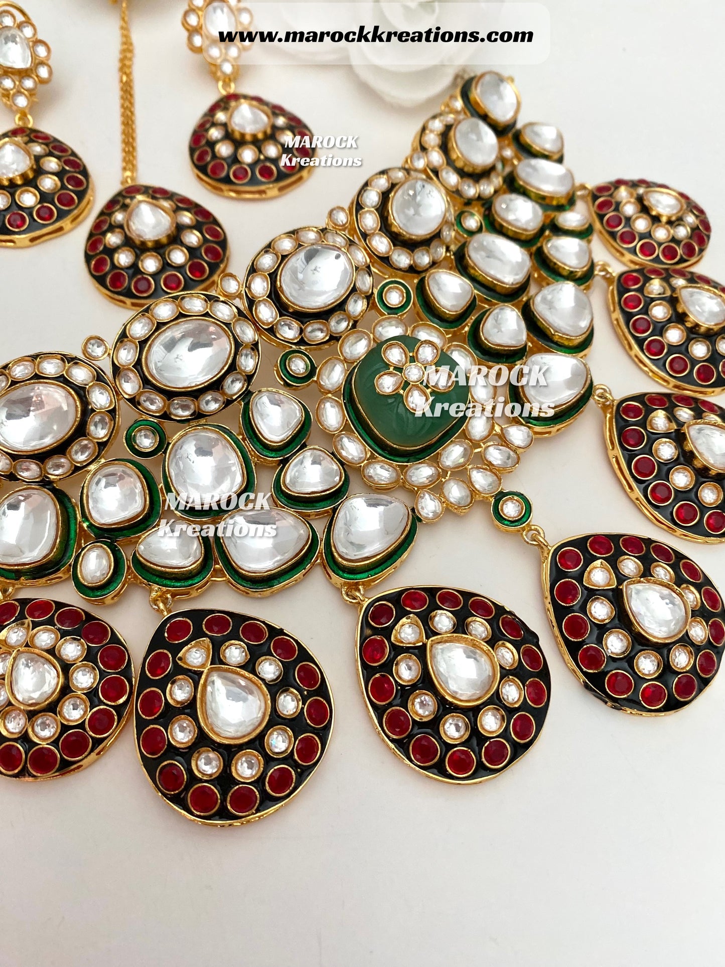 Hnaya Sabyasachi Inspired Premium Quality gold plated Kundan exclusive Necklace set