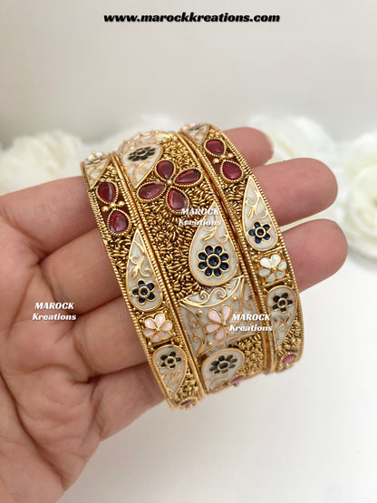Ashmita Premium Quality Gold plated Meenakari statement Bangles/Kangan