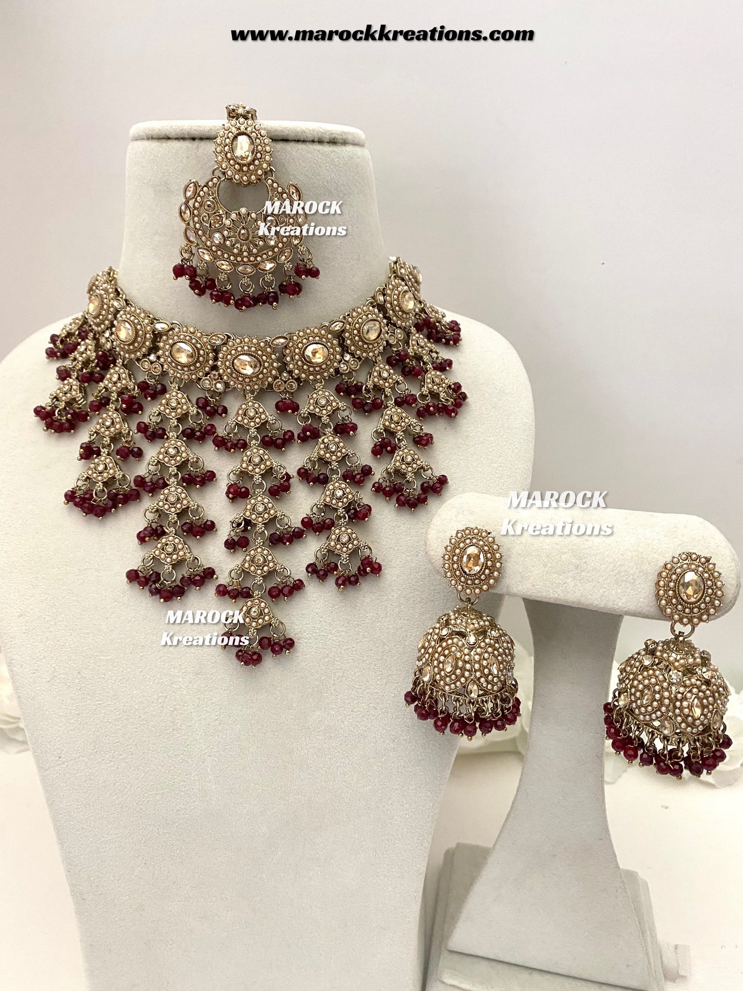 Shaya Antique Gold Polki waterfall Choker set