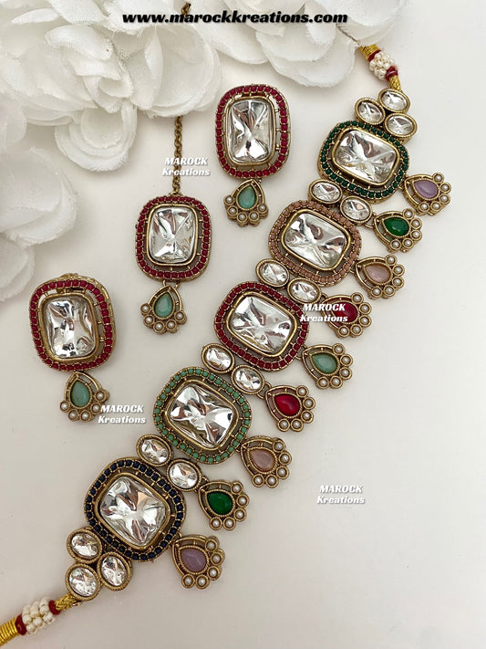 Charlie Premium Quality Kundan Statement Choker set