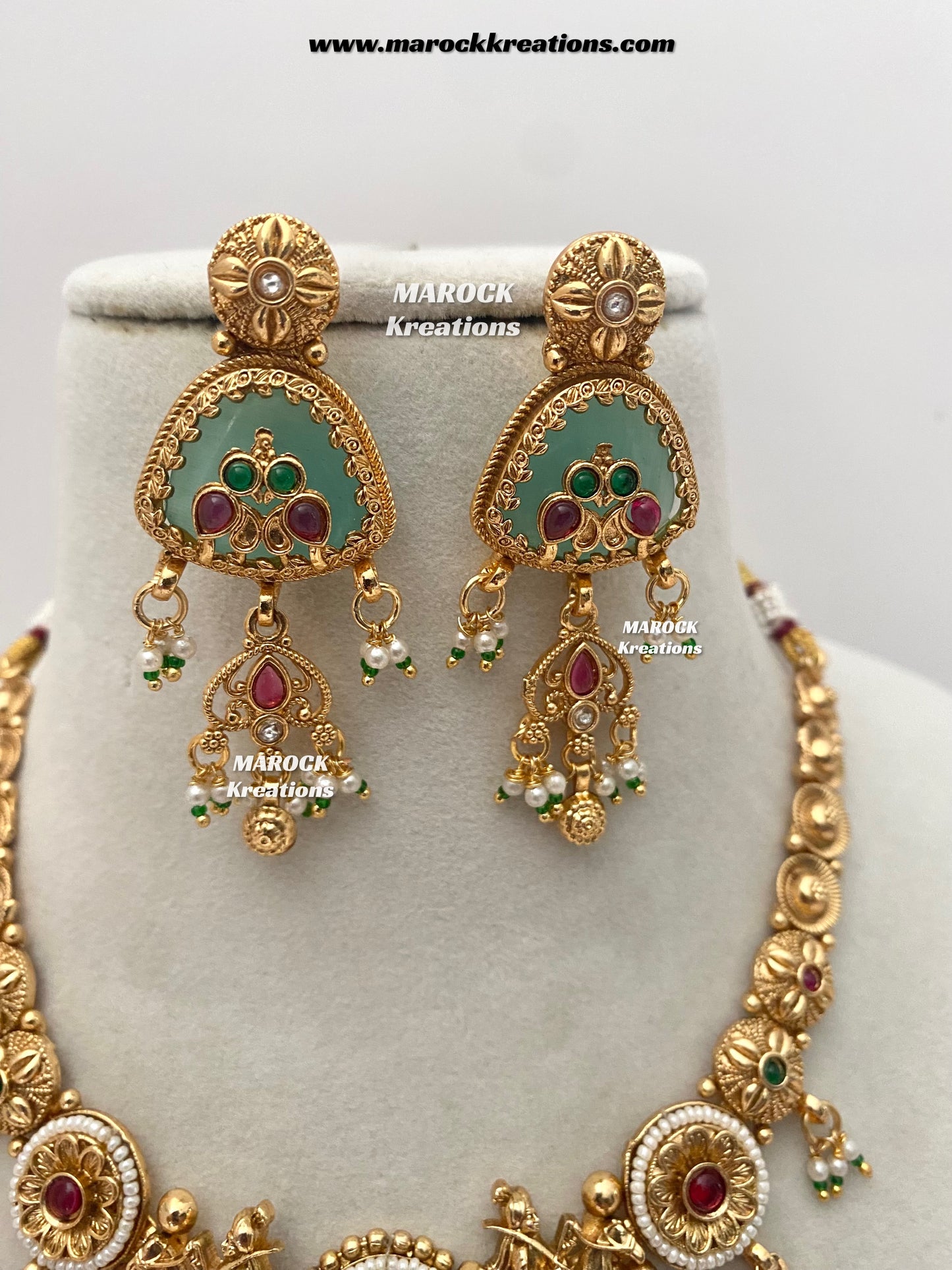 Amita Premium Quality exclusive Gold Plated heritage necklace set