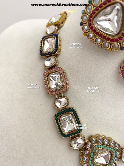 Anum Premium Quality Kundan statement necklace set