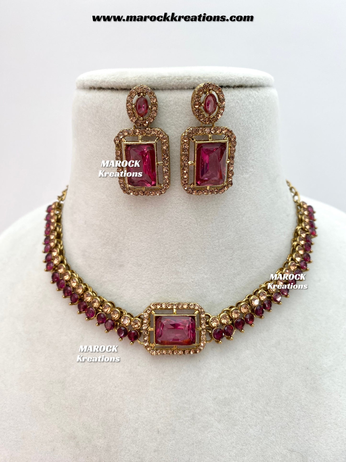 Rabiya Bollywood style Polki Choker/Necklace set
