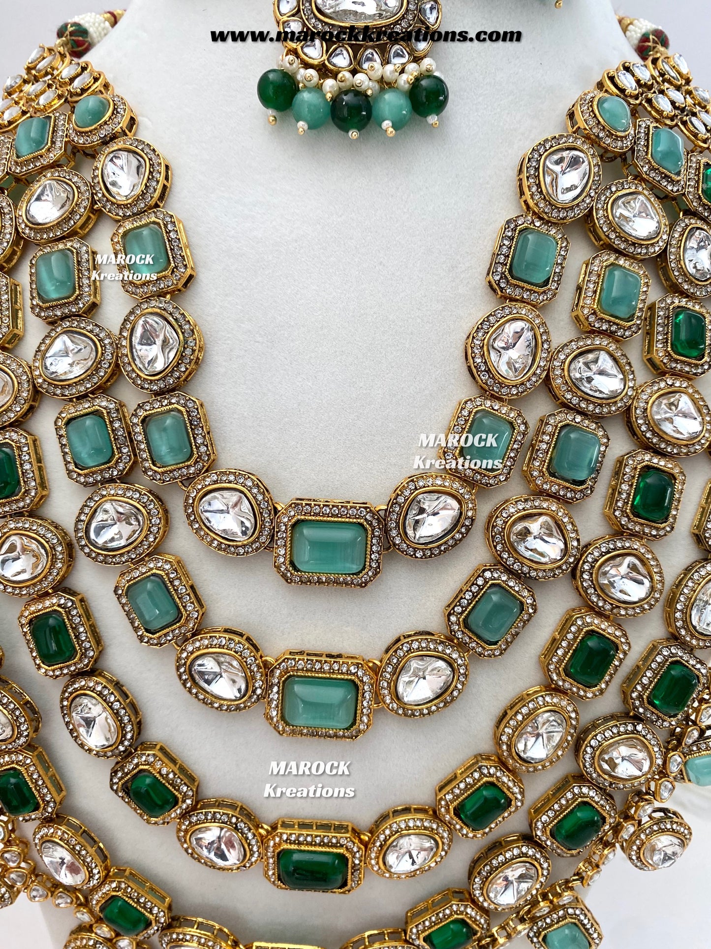 Samira Premium Quality Kundan Multi layer statement Rani haar set