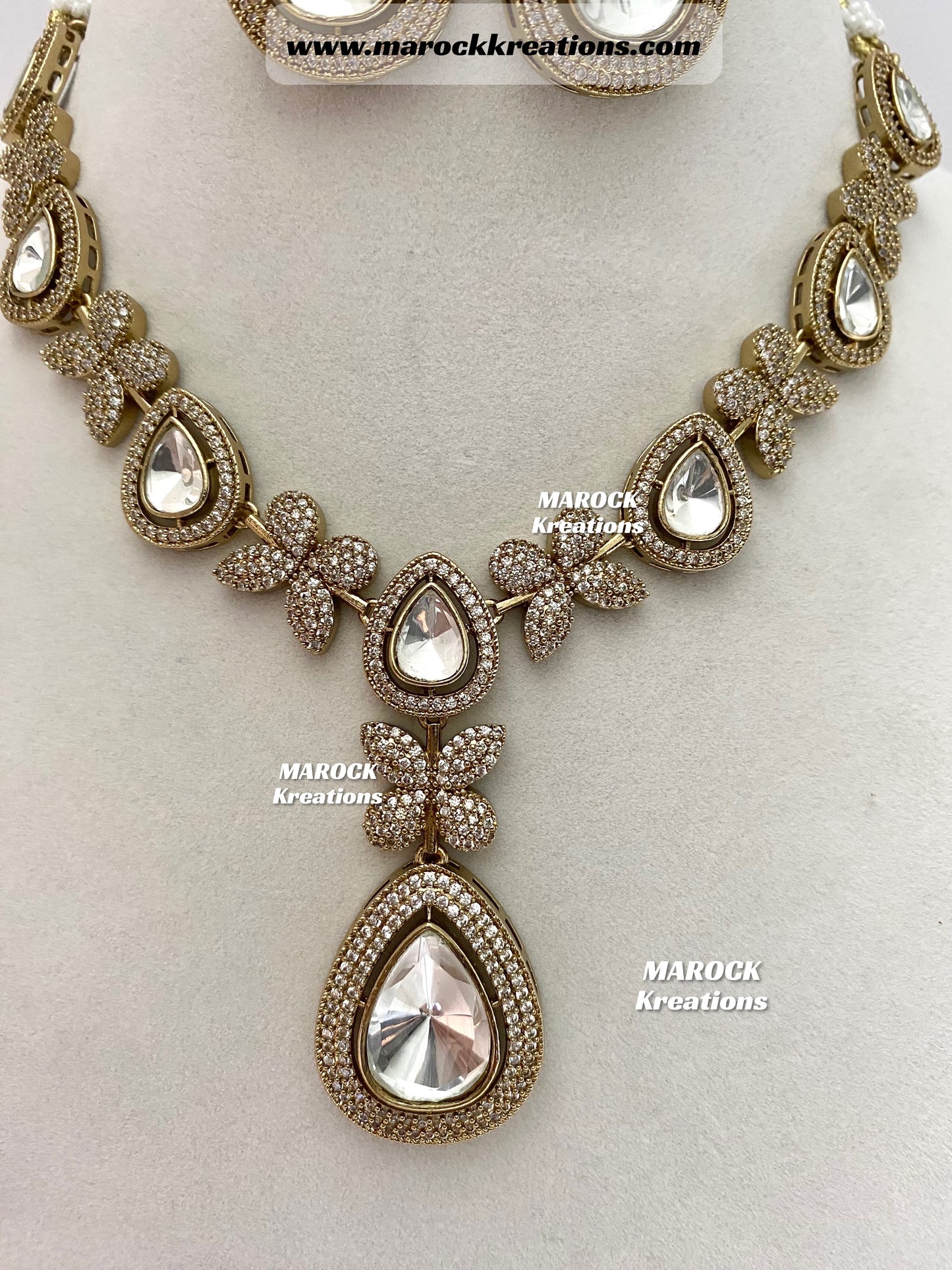 Falak Premium Quality Moissanite Kundan exclusive Necklace set