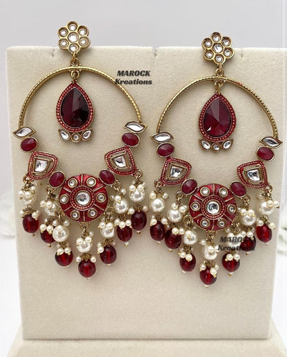 Bollywood style premium quality Kundan Statement Earrings