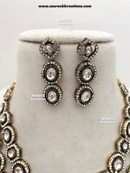 Sheenam Victorian Kundan Double layer Necklace set
