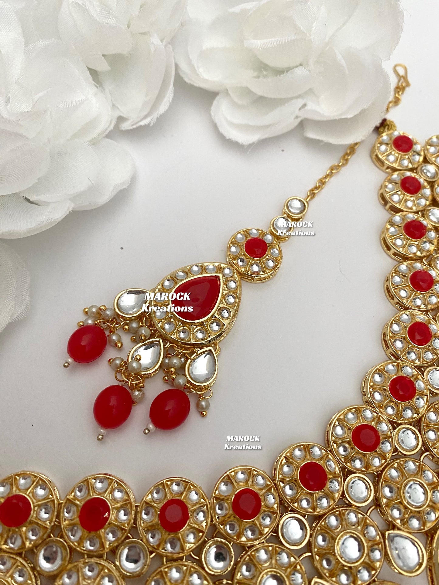 Premium Quality Thappa Kundan Necklace set