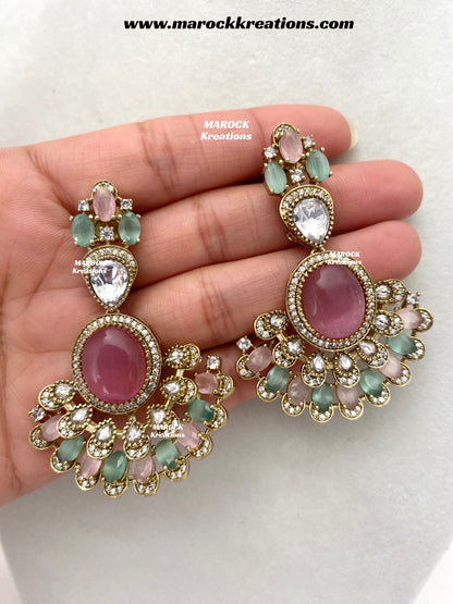 Nicole Sabyasachi inspired Moissanite Kundan and American diamond Necklace set