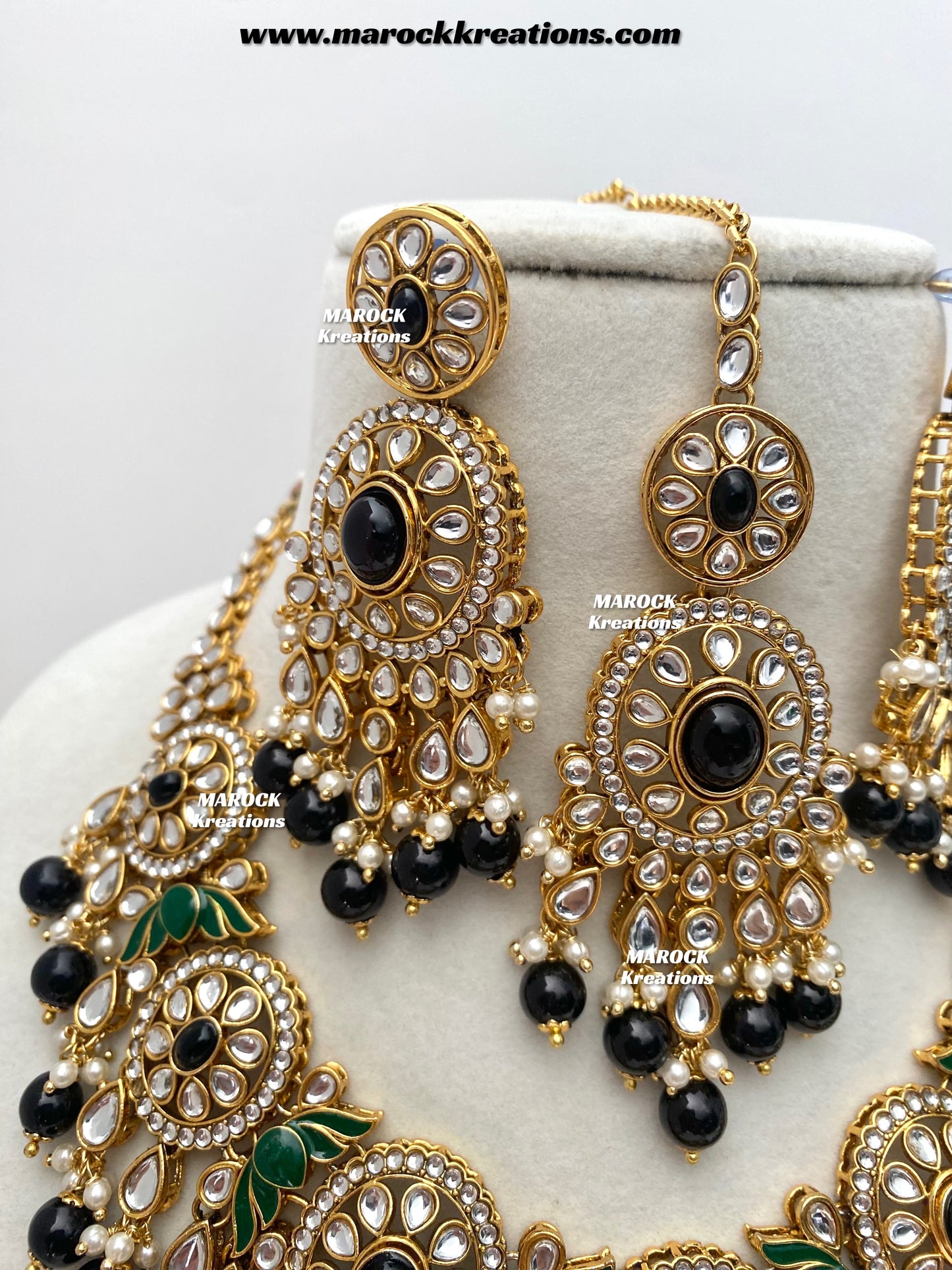 Iqra Premium Quality Kundan Meenakari Statement Necklace set