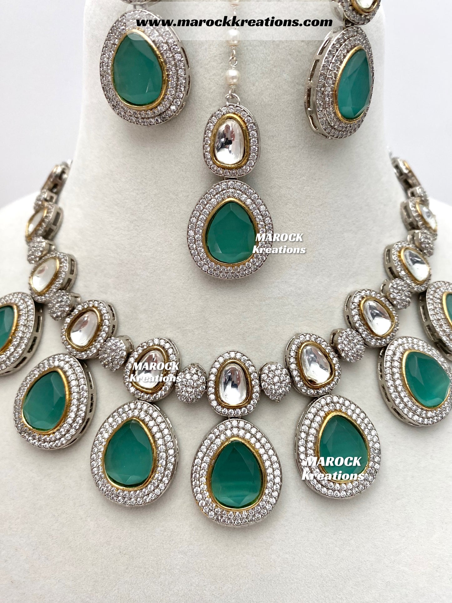 Evelyn Tyani inspired Premium Quality dual tone Kundan Necklace set