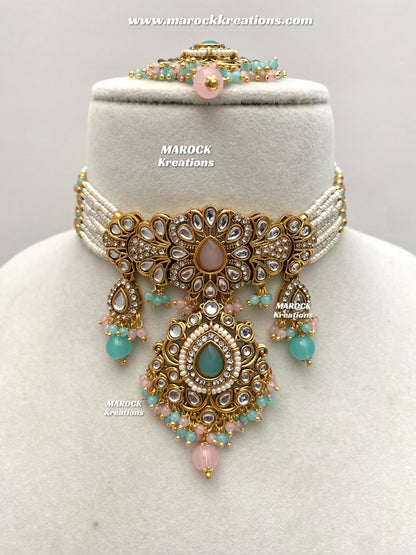 Mahima Premium Quality Kundan Choker set